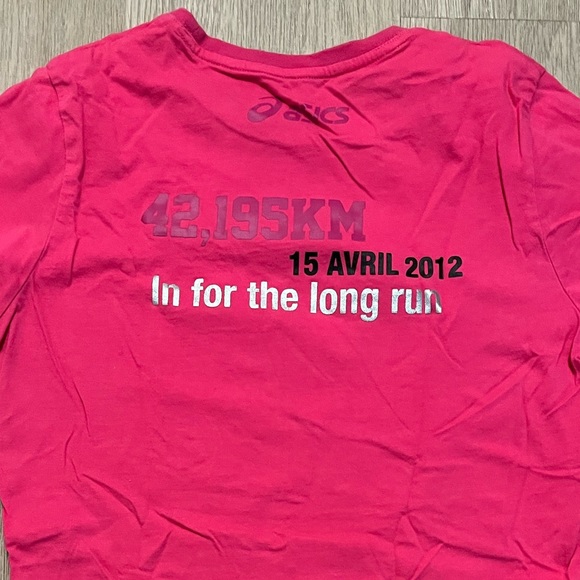 ASICS Hot Pink Paris Marathon 2012 Workout Tee - Picture 3 of 4
